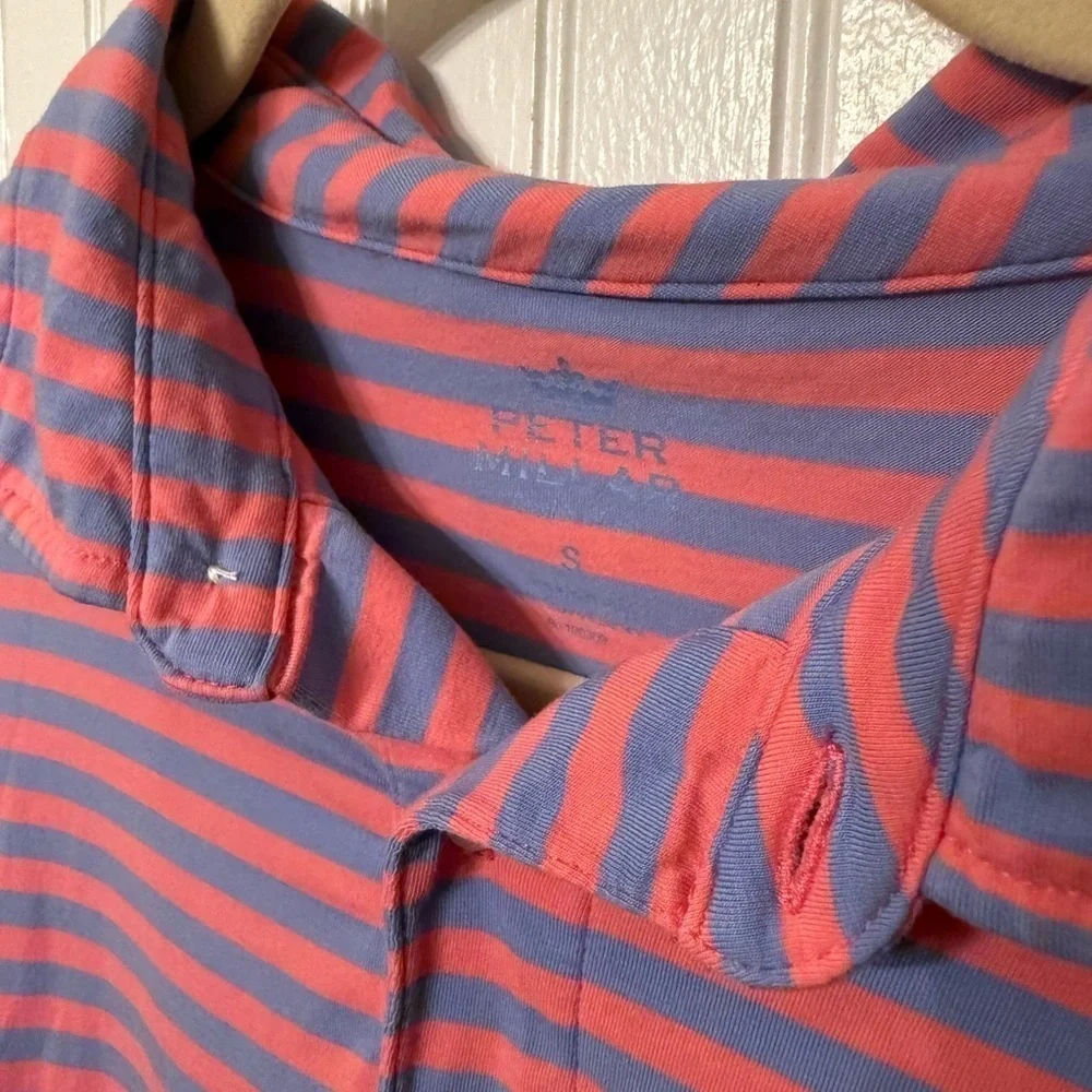 Peter Millar Striped Small Polo Shirt